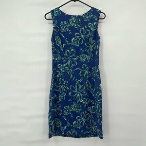 Vintage 90s U2 Wear me out blue floral shift dress